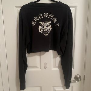 rare brandy melville embroidered long sleeve